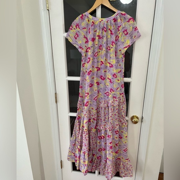 SUNDANCE Pretty Petals Lavender Ruffle Cottage Floral Garden Dress - Size M - Picture 2 of 9